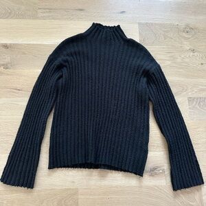 Generation Black Ribbed Turtleneck Sweater